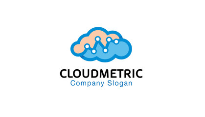 Cloud Metric Logo Design Illustration