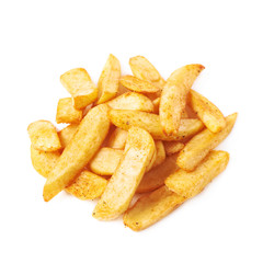 Pile of french fried potato slices isolated