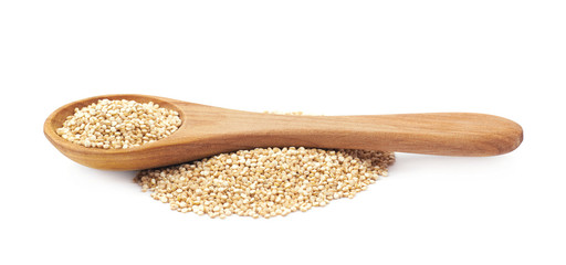 Pile of grain quinoa seeds isolated
