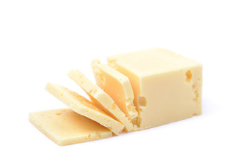 Piece of cheese isolated