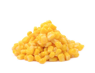 Pile of a canned corn isolated