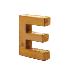 Single sawn wooden letter isolated