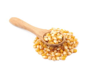 Pile of corn kernels isolated