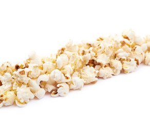 Pile of popcorn flakes isolated