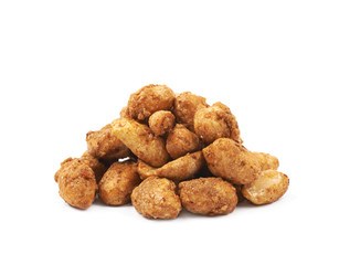 Pile of sugar coated peanuts isolated