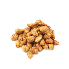 Pile of sugar coated peanuts isolated