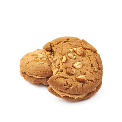 Peanut butter homemade cookie isolated