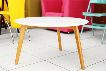 Stylish table in interior