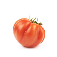 Ripe red beef tomato isolated