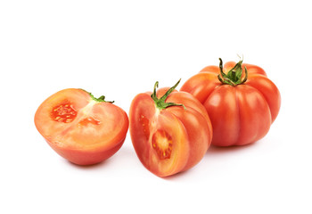 Ripe red beef tomato isolated