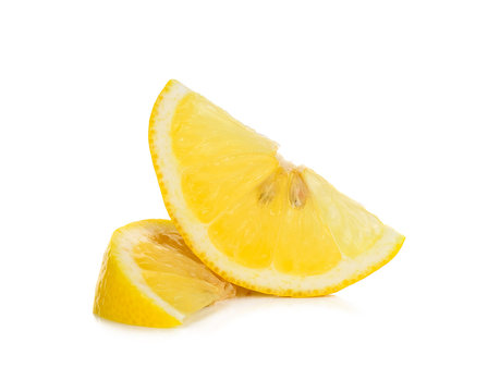 Slice lemon isolated on the white background