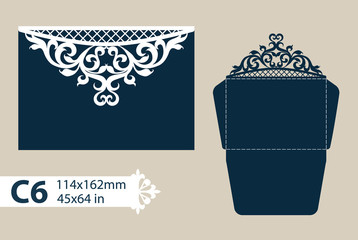 Template congratulatory envelope with openwork carved pattern