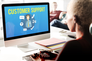 Fototapeta na wymiar Customer Support Contact Center Advice Concept