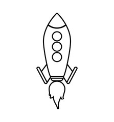 Rocket spaceship science technology icon. Isolated and flat illustration. Vector graphic