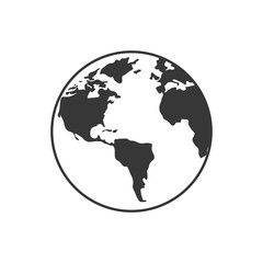 planet earth world silhouette icon. Isolated and flat illustration. Vector graphic