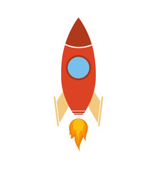 Rocket spaceship science technology icon. Isolated and flat illustration. Vector graphic