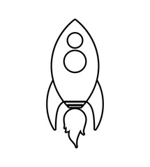 Rocket spaceship science technology icon. Isolated and flat illustration. Vector graphic