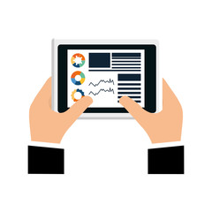 infographic tablet document site information icon. Isolated and flat illustration. Vector graphic