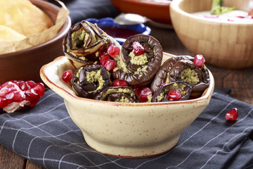 Fried Eggplant with Walnut Sauce. Badridzhani.