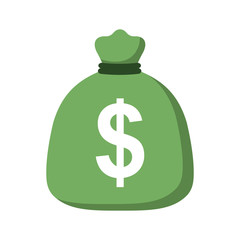 money bag financial item commerce icon. Isolated and flat illustration. Vector graphic