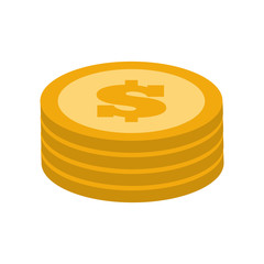 coins money financial item commerce icon. Isolated and flat illustration. Vector graphic