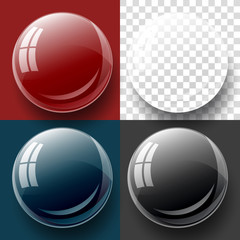 Transparency button, and bubble shape.