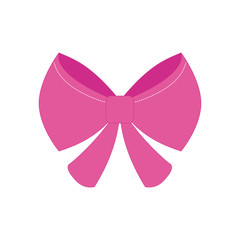 pink bowtie ribbon cute icon. Isolated and flat illustration. Vector graphic