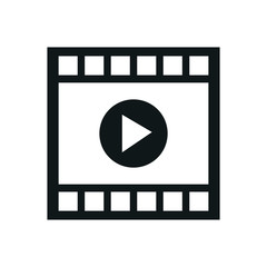 film strip play movie cinema icon. Isolated and flat illustration. Vector graphic