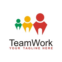 Teamwork logo design icon vector