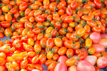 stall of tomatoes at the market