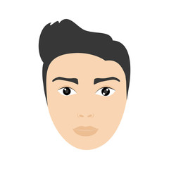 man head male person hair avatar icon. Isolated and flat illustration. Vector graphic