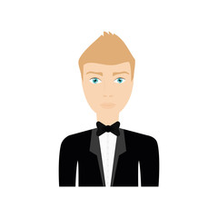 man suit male person hair avatar icon. Isolated and flat illustration. Vector graphic