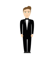 man suit male person hair avatar icon. Isolated and flat illustration. Vector graphic