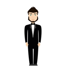 man suit male person hair avatar icon. Isolated and flat illustration. Vector graphic