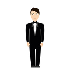 Obraz na płótnie Canvas man suit male person hair avatar icon. Isolated and flat illustration. Vector graphic