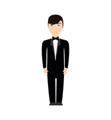 Obraz na płótnie Canvas man suit male person hair avatar icon. Isolated and flat illustration. Vector graphic