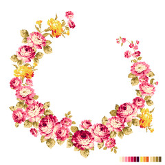 バラ　装飾フレーム