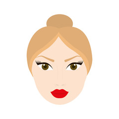 woman head girl female person hair avatar icon. Isolated and flat illustration. Vector graphic