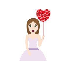 woman dress girl female person hair avatar icon. Isolated and flat illustration. Vector graphic