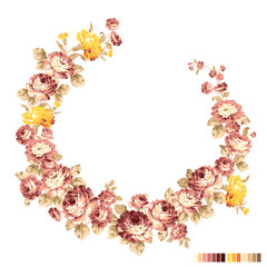 バラ　装飾フレーム