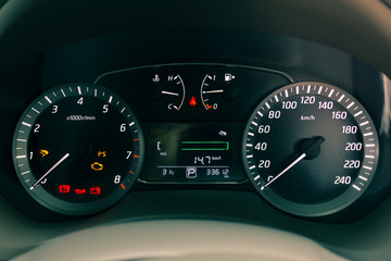 Fototapeta premium Vintage tone car interior detail.