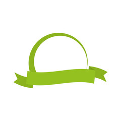 ribbon label banner green icon. Isolated and flat illustration. Vector graphic