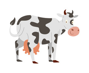 Cartoon cow character isolated
