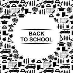 Back to school greeting card round design