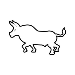 bull animal silhouette icon. Isolated and flat illustration. Vector graphic