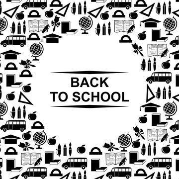 Back to school greeting card round design