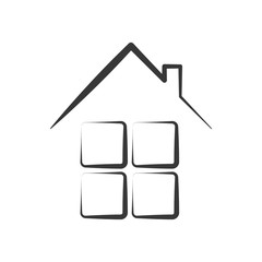 home house silhouette real estate icon. Isolated and flat illustration. Vector graphic