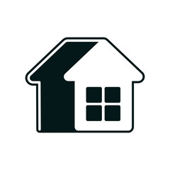 home house silhouette real estate icon. Isolated and flat illustration. Vector graphic