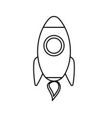 rocket transportation vehicle travel icon. Isolated and flat illustration. Vector graphic