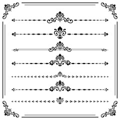 Fototapeta premium Vintage Set of Horizontal Elements